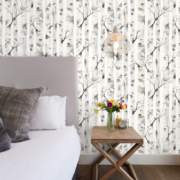 VEELIKE Birch Tree Wallpaper