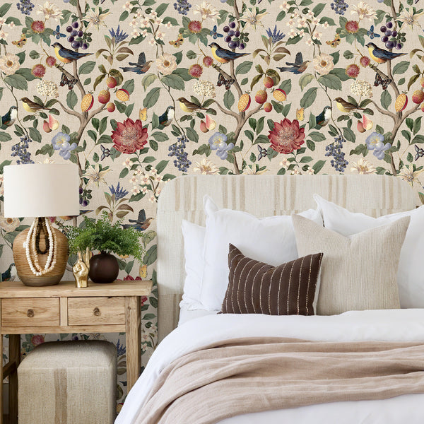 VEELIKE Cottagecore Chinoiserie Songbird Wallpaper