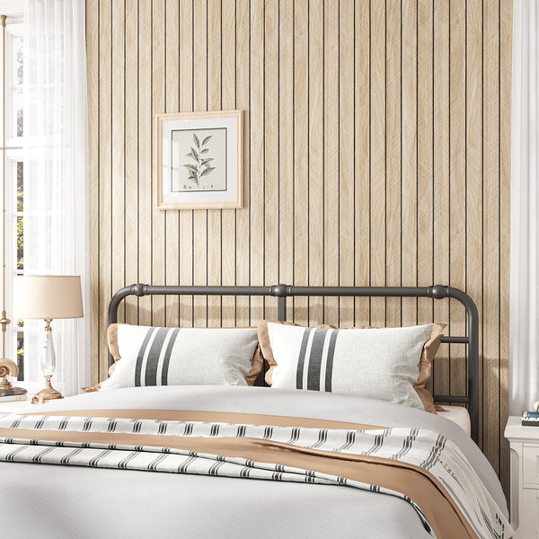 VEELIKE Large Roll Light White Oak Wood Slat Wall Panel