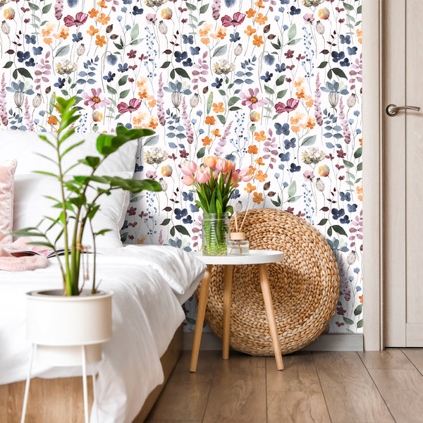 VEELIKE Vintage Multicolor Leaves Floral Wallpaper