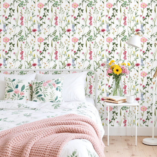 VEELIKE Vintage Wildflower Peel and Stick Wallpaper