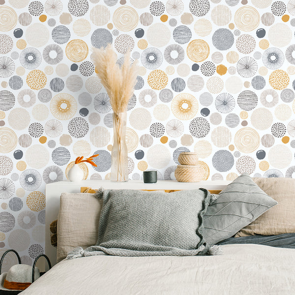 VEELIKE Boho Circle Geometric Wallpaper