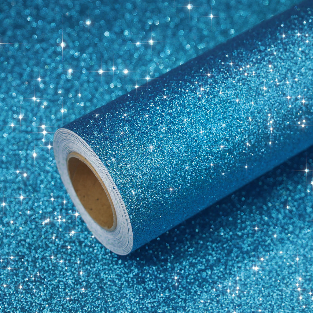 VEELIKE Cerulean Blue Glitter Contact Paper