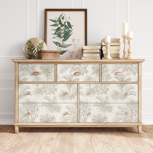 VEELIKE Beige Tropical Peel and Stick Wallpaper