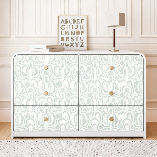 VEELIKE Minimalist Green Arches Geometric Wallpaper