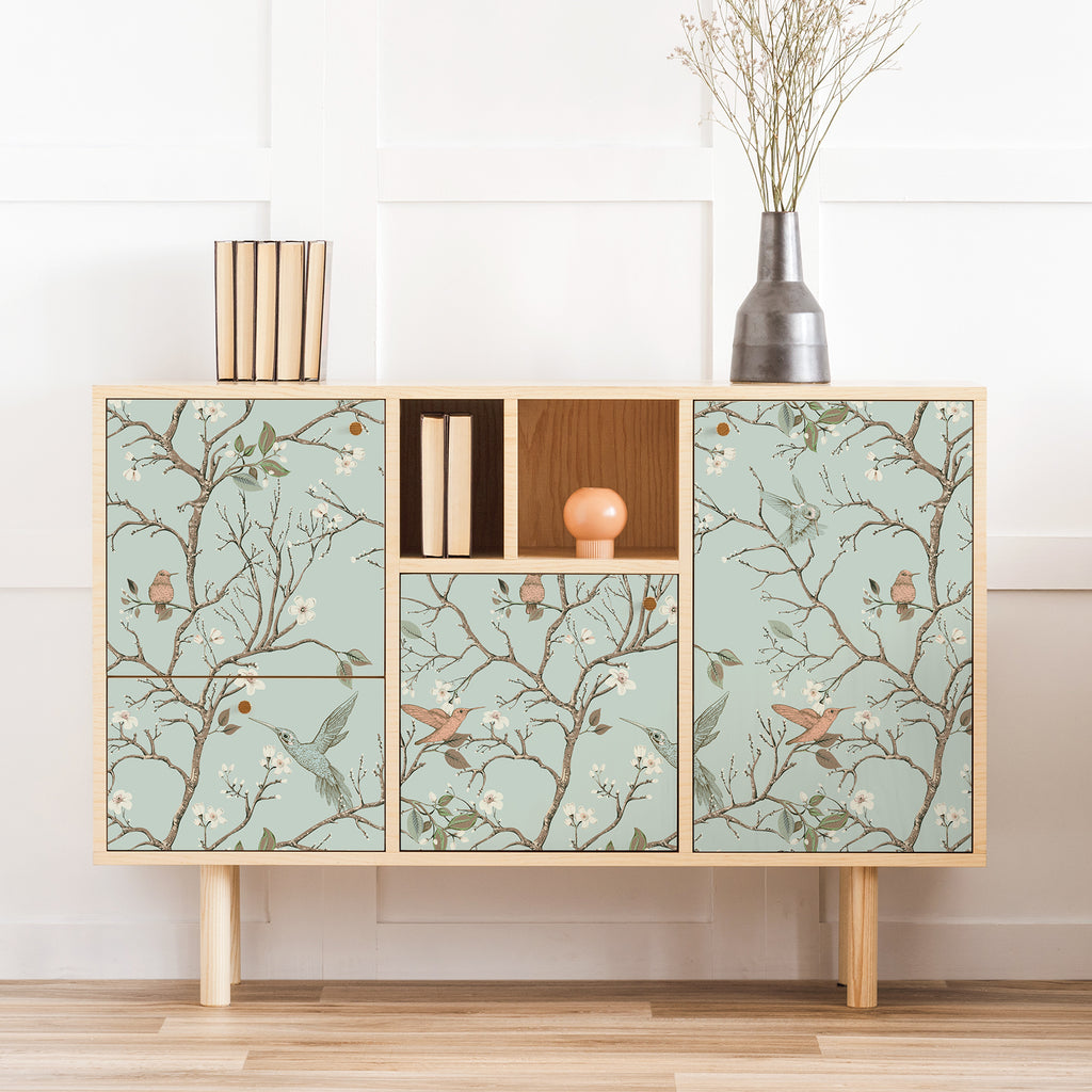 VEELIKE Green Chinoiserie Floral Peel and Stick Wallpaper – Veelike