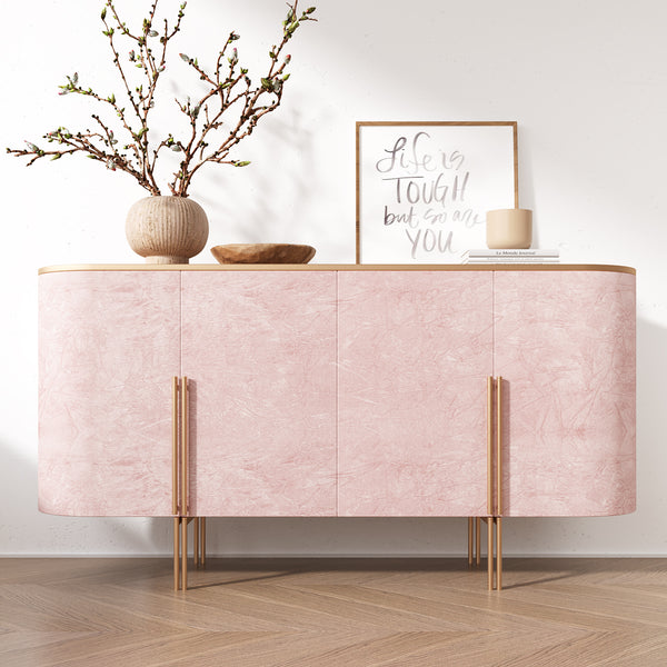 VEELIKE Blush Pink Crushed Velvet Flocking Fabric