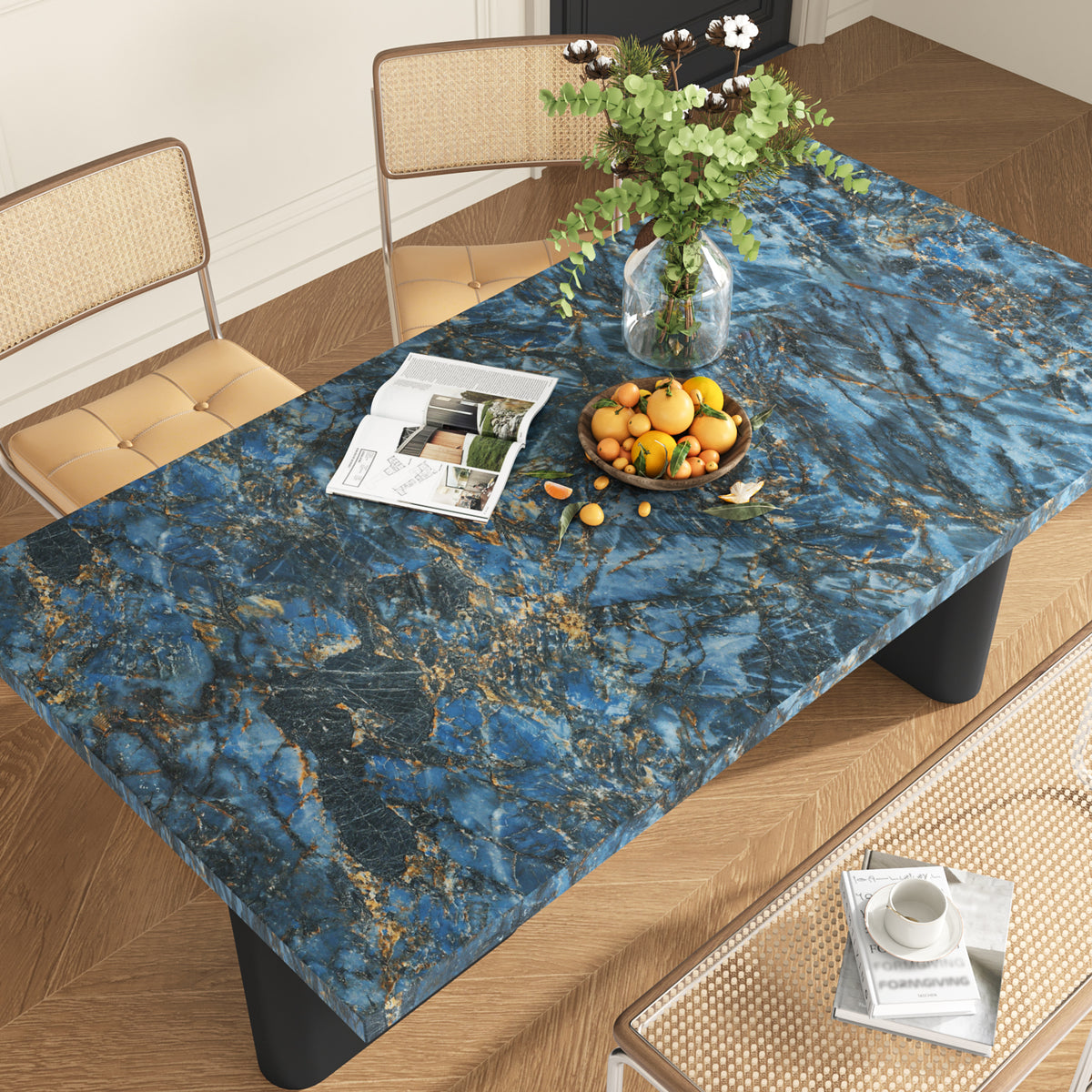 VEELIKE Blue Gold Marble Contact Paper – Veelike