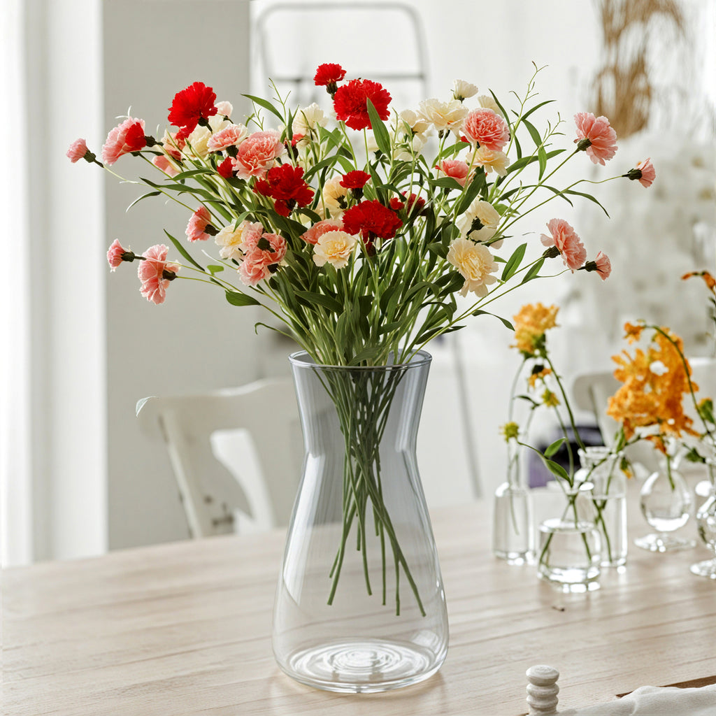 GarDream Grey Glass Flower Vase, 8 Inch Tall