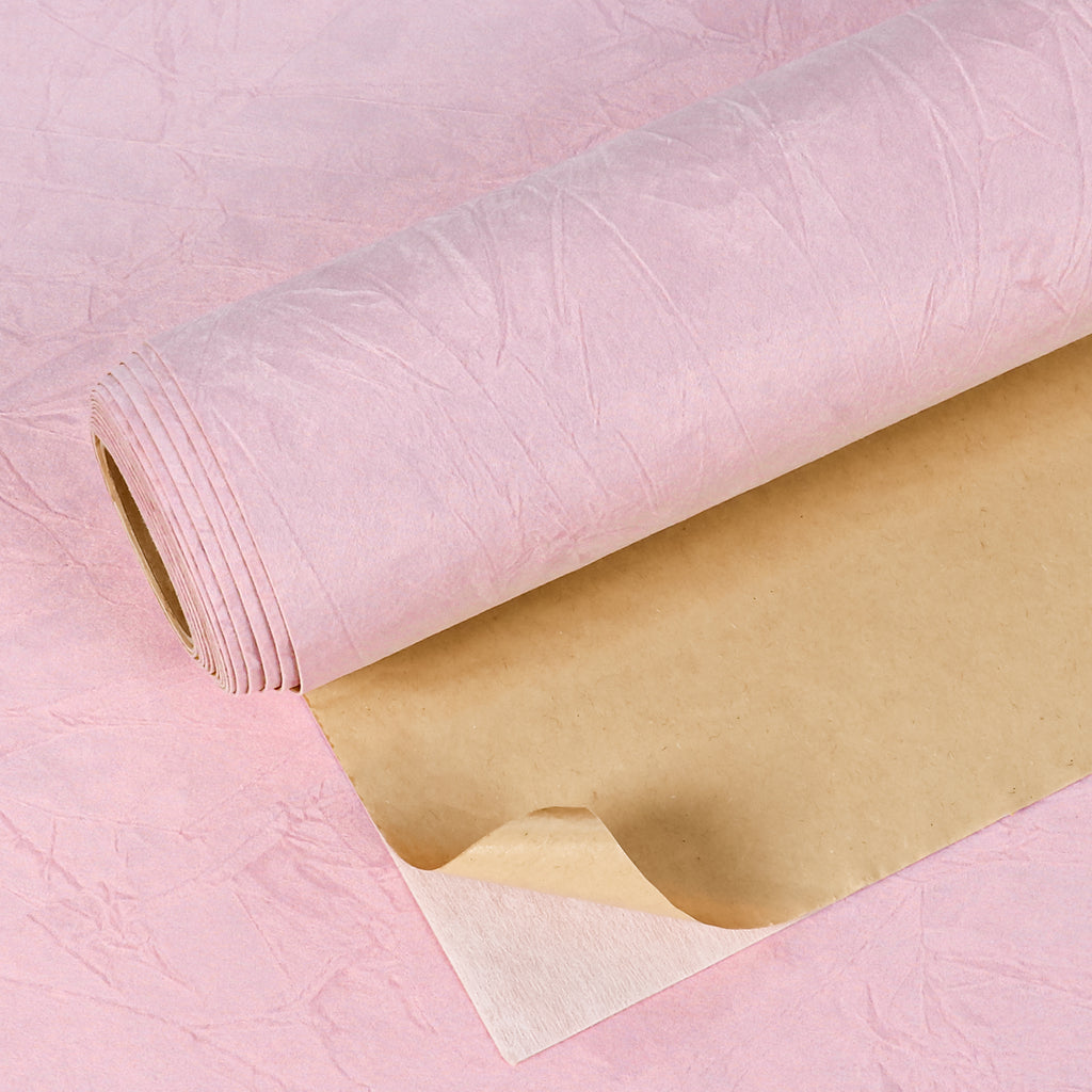 VEELIKE Pastel Pink Crushed Velvet Flocking Liner Fabric