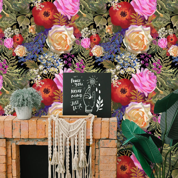    multicolor-poeny-floral-wall-mural-vintage-interior-style