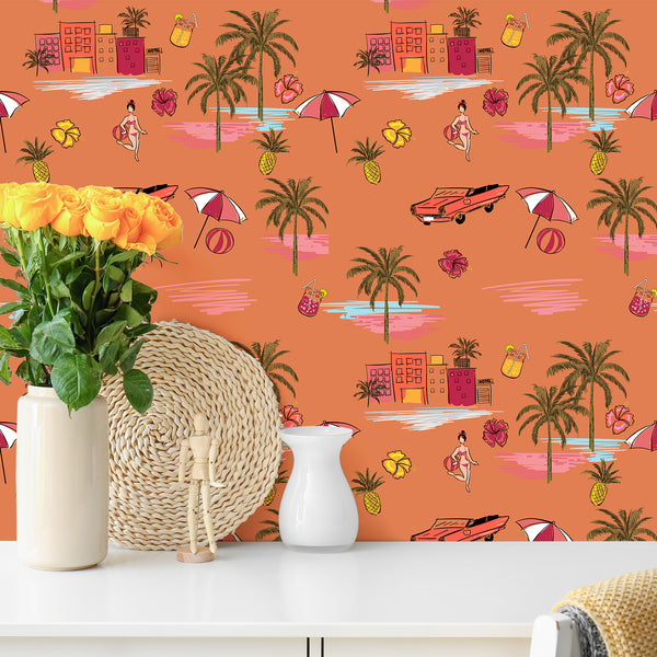    orange-summer-beach-palm-trees-prepasted-wall-mural