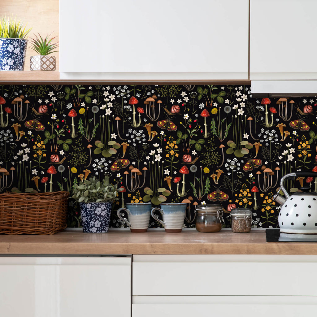 VEELIKE Black Dried Wildflowers Wallpaper – Veelike