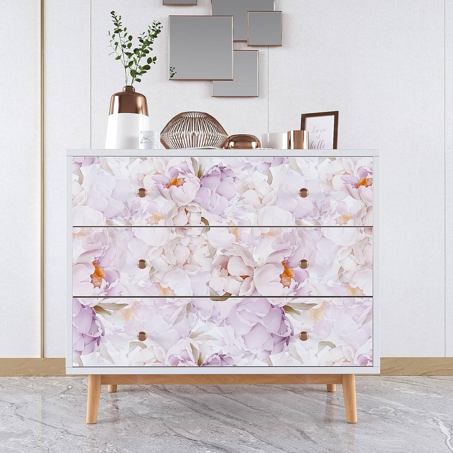 VEELIKE Lavender Pink Peony Blossom Floral Wallpaper – Veelike