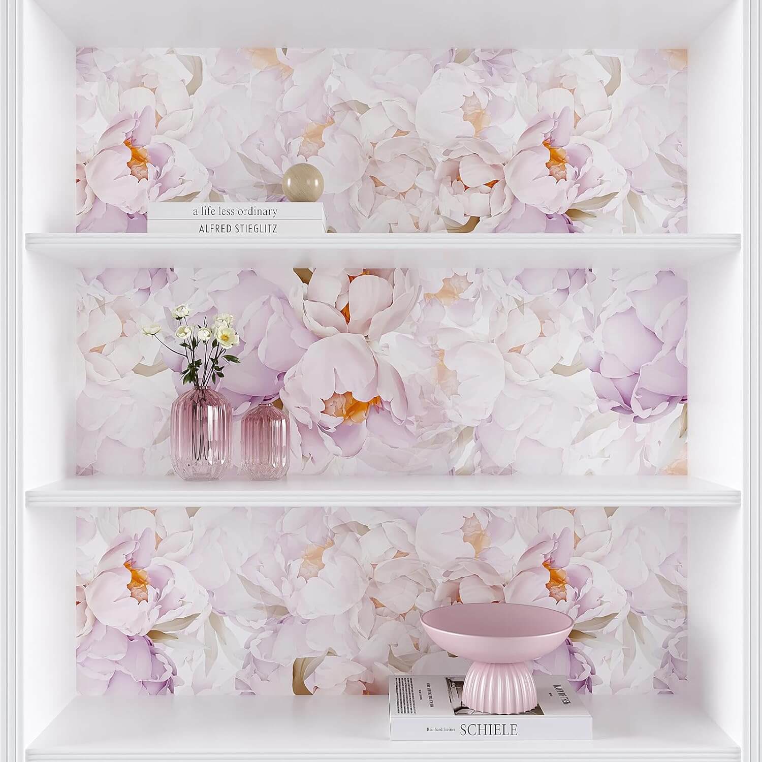VEELIKE Lavender Pink Peony Blossom Floral Wallpaper – Veelike