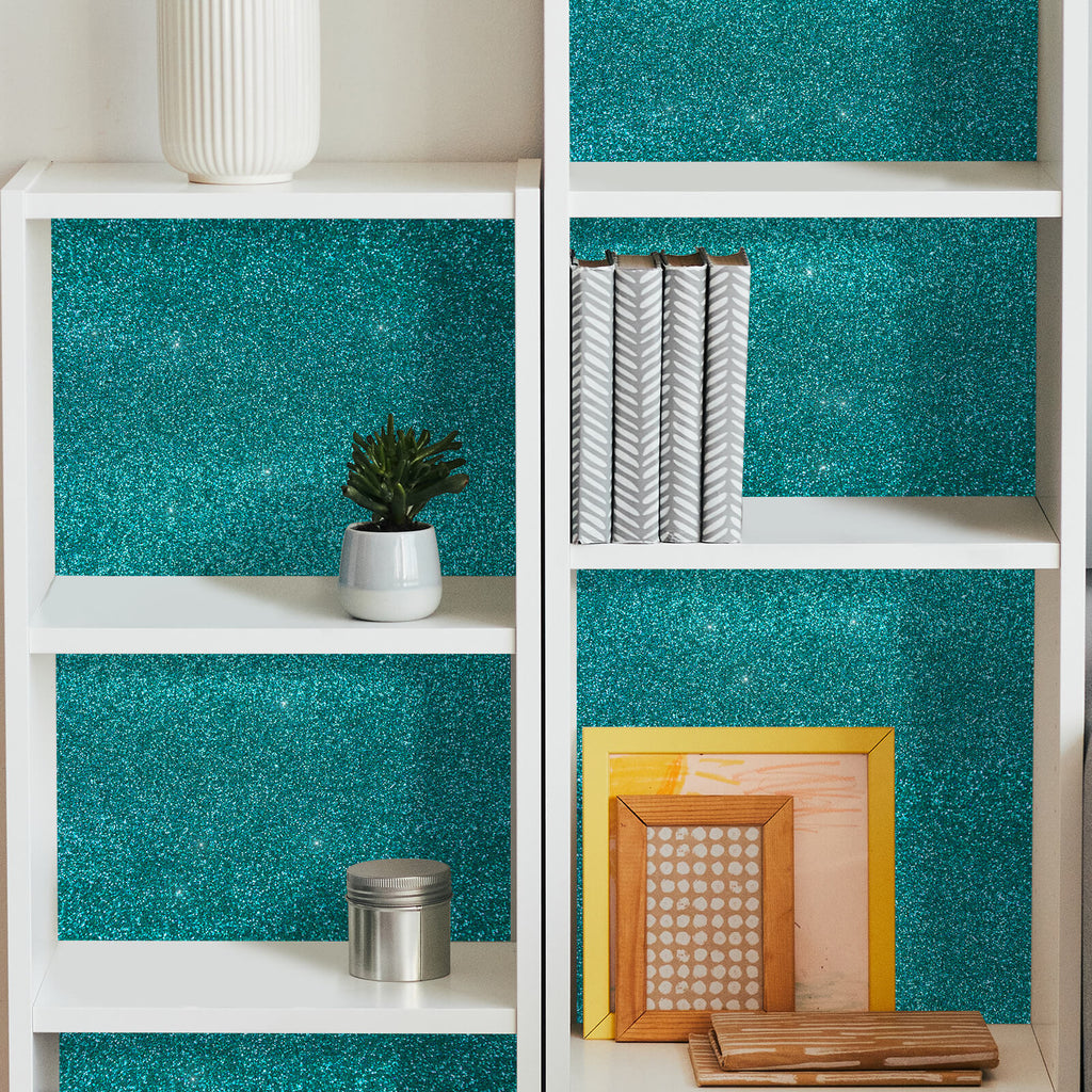 VEELIKE Teal Green Glitter Wallpaper – Veelike