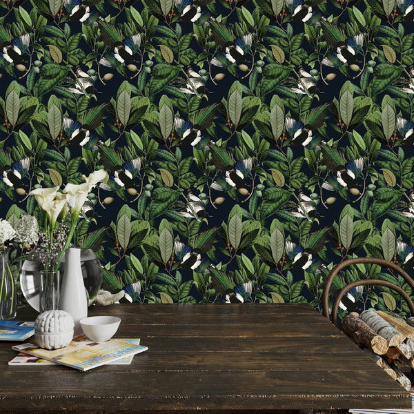     tropial-rainforest-leaves-vinyl-paper-stick-on-dining-room
