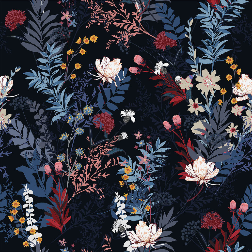     veelike-black-blue-meadow-floral-wallpaper-peel-stick