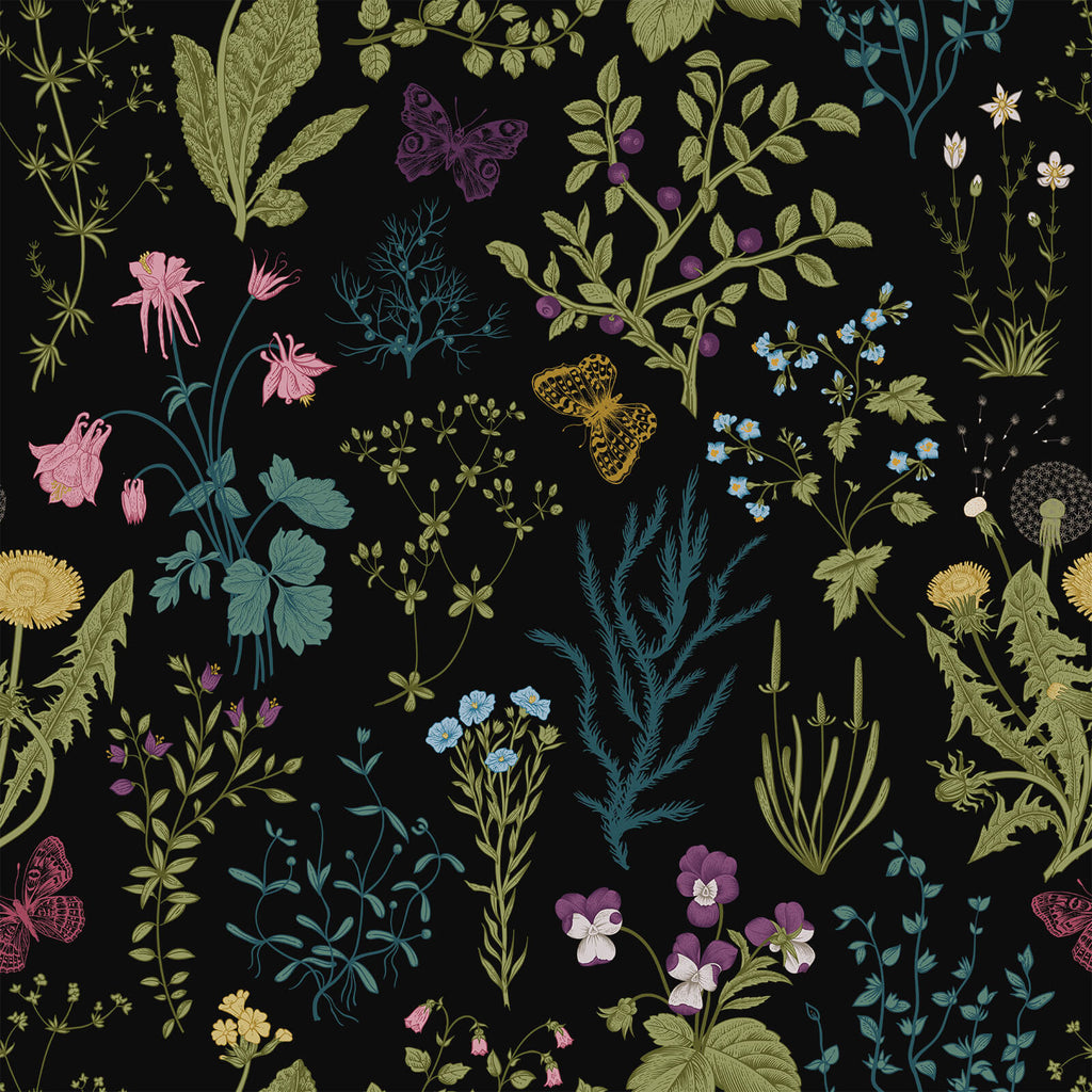     veelike-peel-and-stick-black-herbs-floral-wallpaper