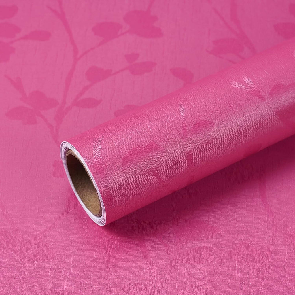 VEELIKE Hot Pink Textured Wallpaper