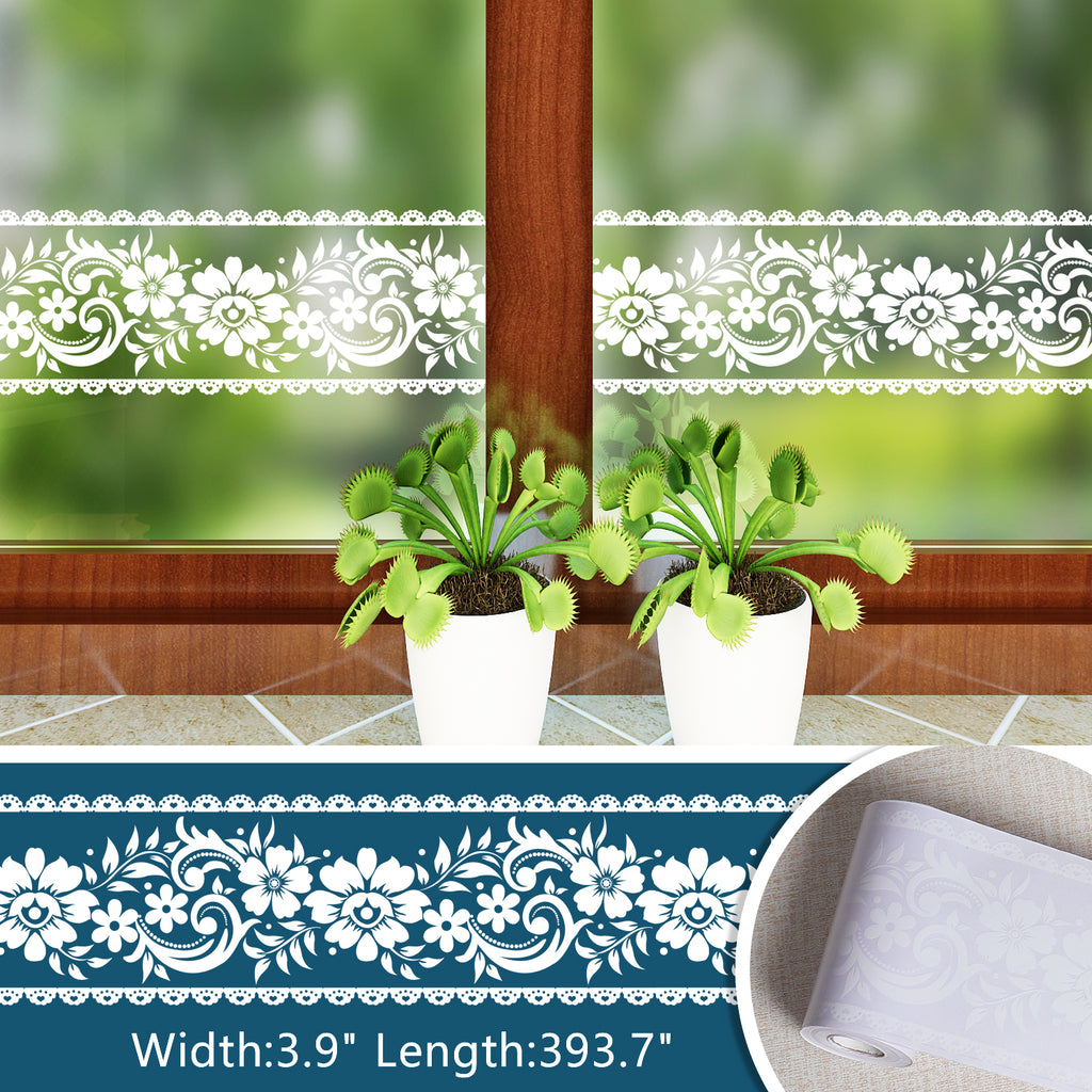 VEELIKE Lace Border Window Sticker(10cm×10m)