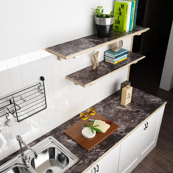 VEELIKE Light Black Marble Contact Paper