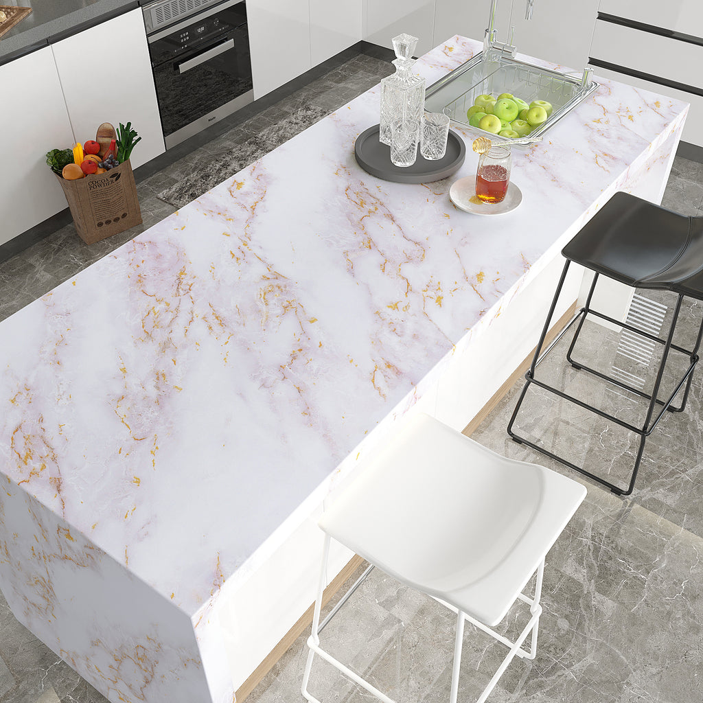 Cream and Gold Marble Contact Paper