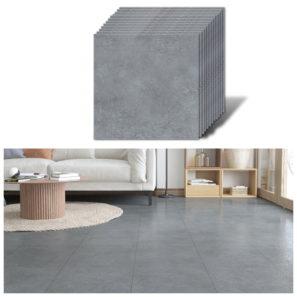 VEELIKE Peel and Stick Floor Tile 12''x12'' 1.5mm Thicken Dark