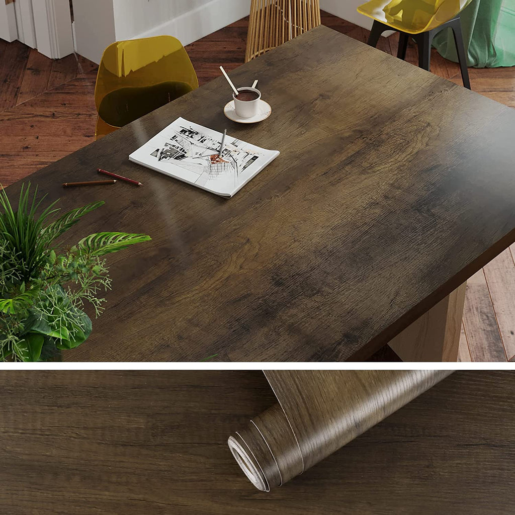 VEELIKE Brown Wood Grain Contact Paper