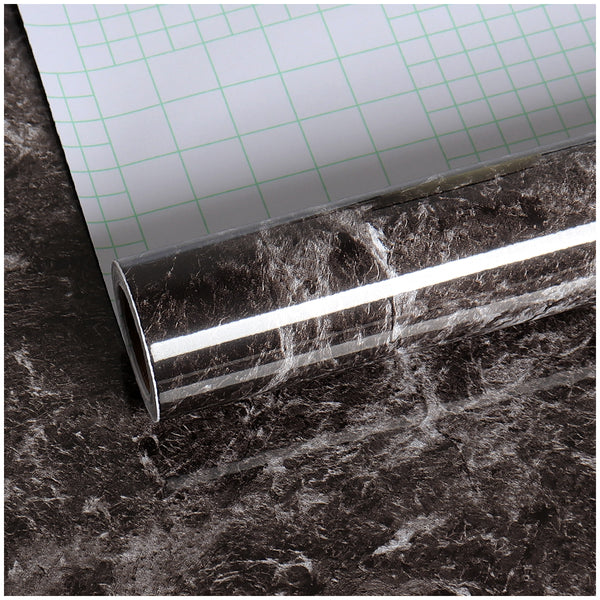 VEELIKE Light Black Marble Contact Paper