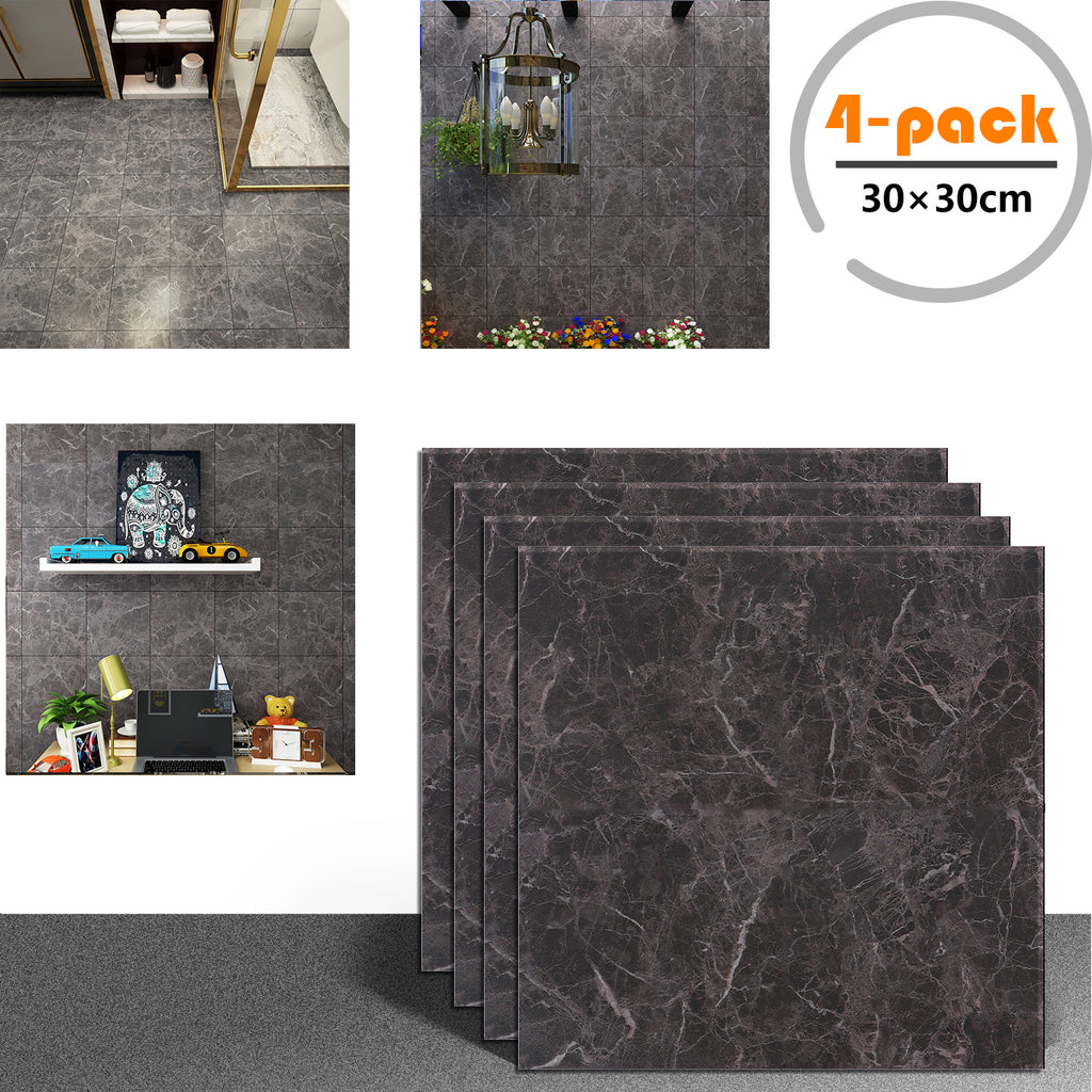 VEELIKE Marble Peel and Stick Floor Tiles 12-Pack Waterproof Self