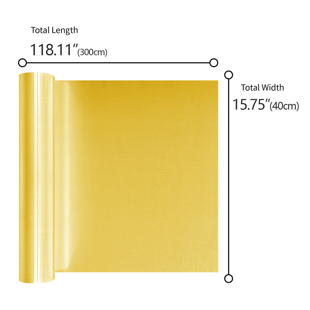 VEELIKE Gold Stainless Steel Contact Paper 15.7 inchx 354 inch Metallic Gold Wallpaper Stick and Peel Removable Self Adhesive Vinyl Flim Gold Peel and