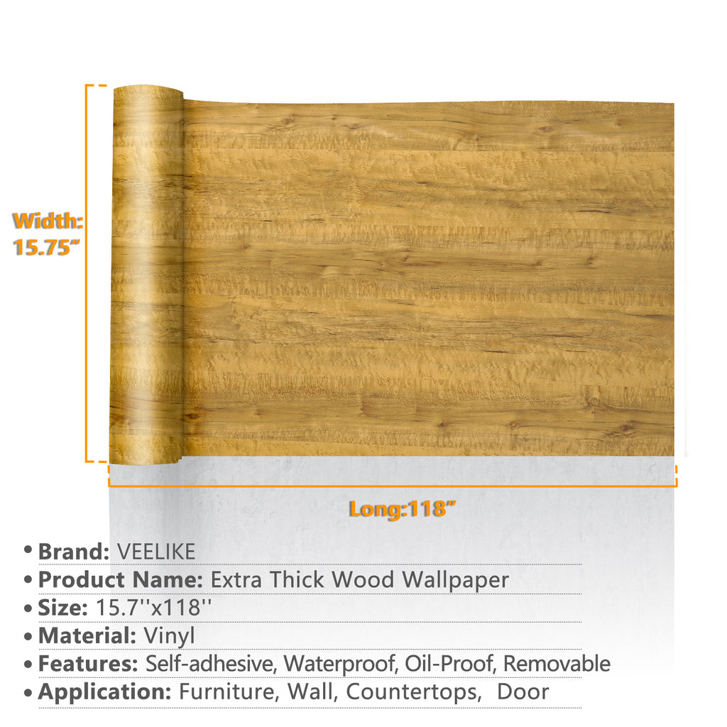 15.7'' X 118'' Wooden Grain Peel and Stick Floor Tiles, Wall Tiles