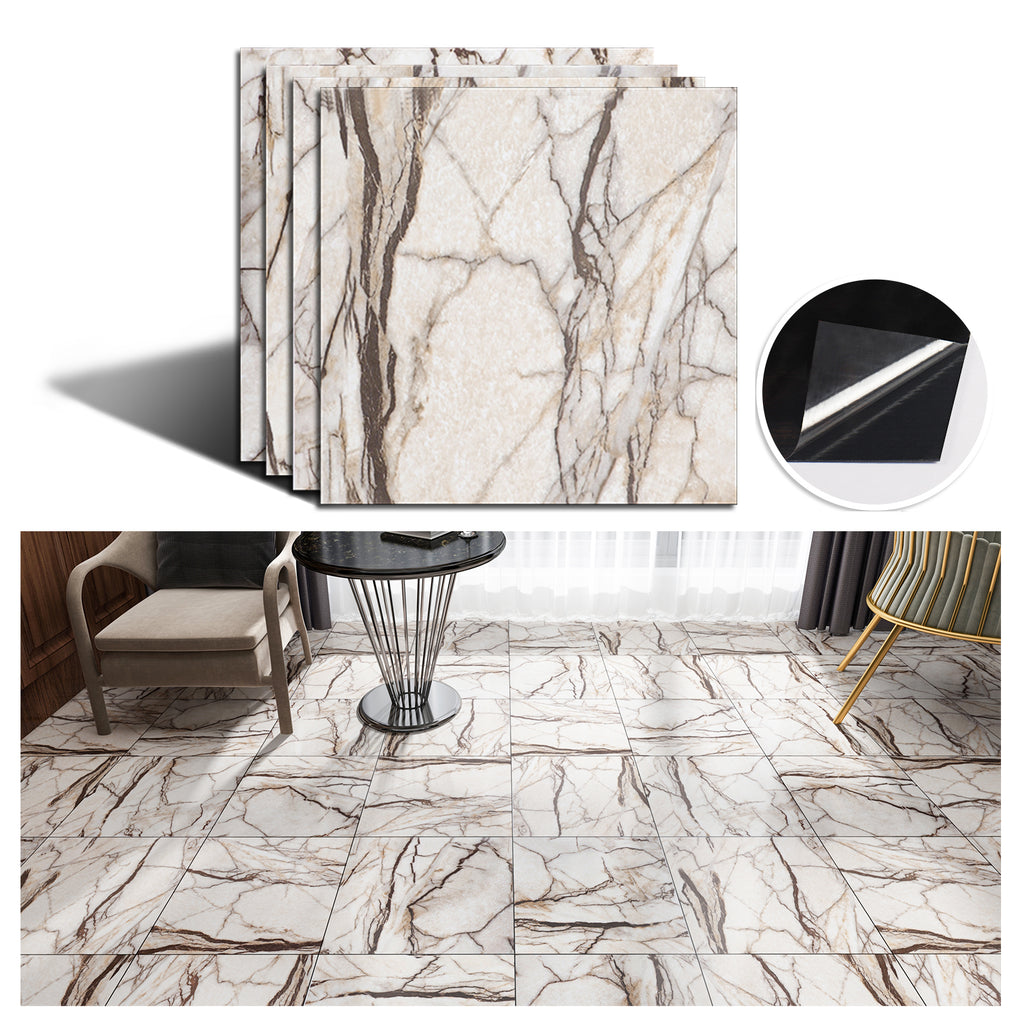 Grey Crackles Marble Floor Tile Stickers 12"*12" 4 PCS