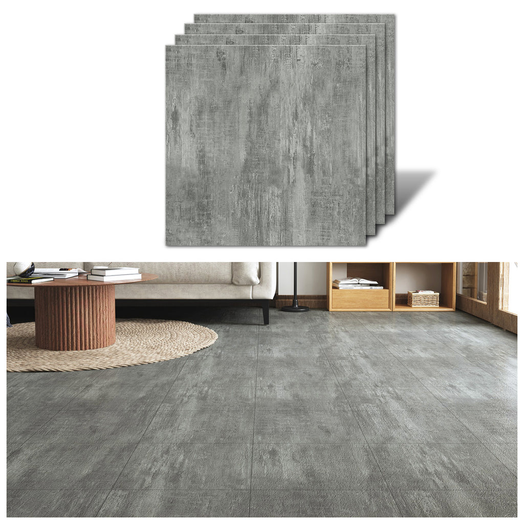 VEELIKE Distressed Wood Vinyl Floor Tiles 12''×12''