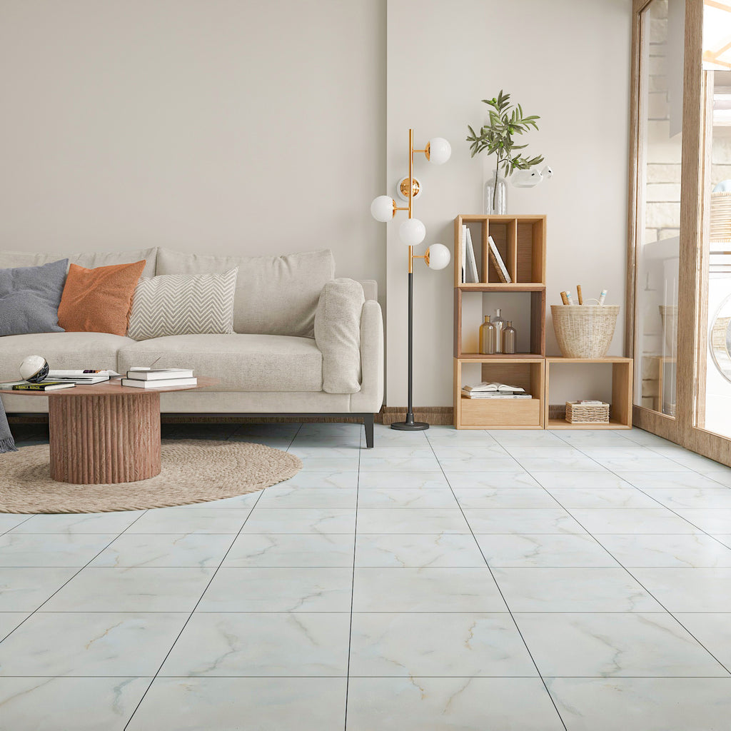 VEELIKE Offwhite Marble Vinyl Floor Tiles 12''×12'' – Veelike