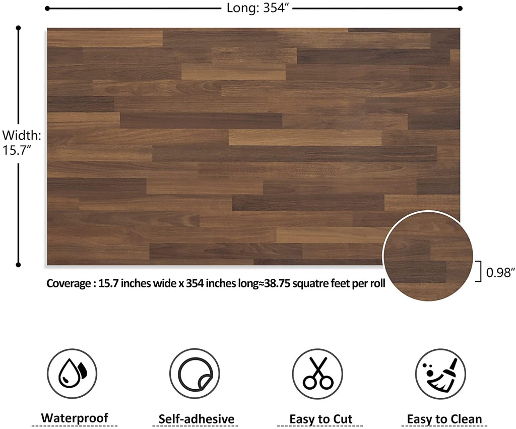VEELIKE Butcher Block Brown Wood Grain Contact Paper – Veelike