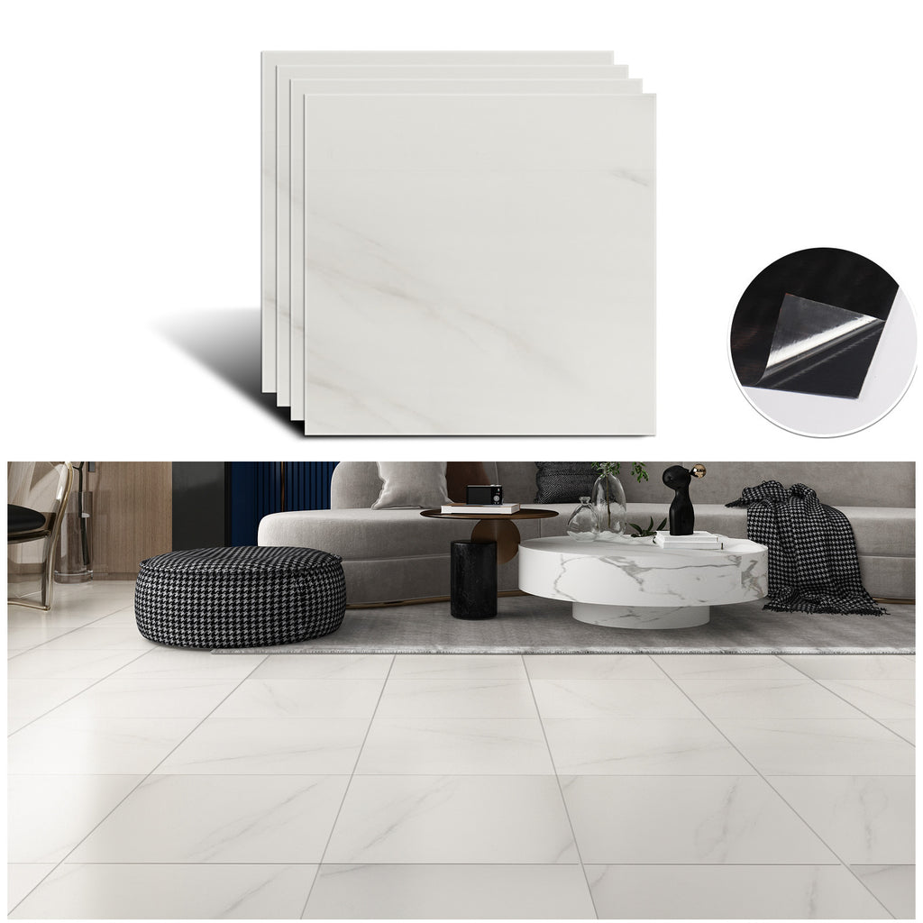 Grey White Marble Floor Tile Stickers 12"*12" 4 PCS