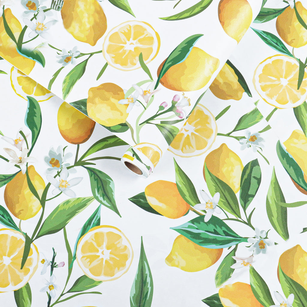 VEELIKE Lemon  Floral Wallpaper