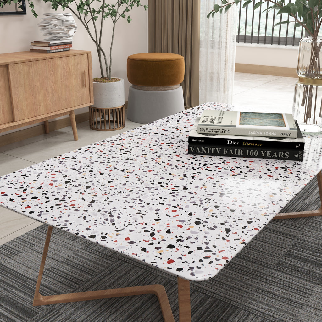 VEELIKE 15.7''x354'' Thick Terrazzo Contact Paper for Countertops Waterproof Self Adhesive Granite Contact Paper Peel and Stick Wallpaper Removable