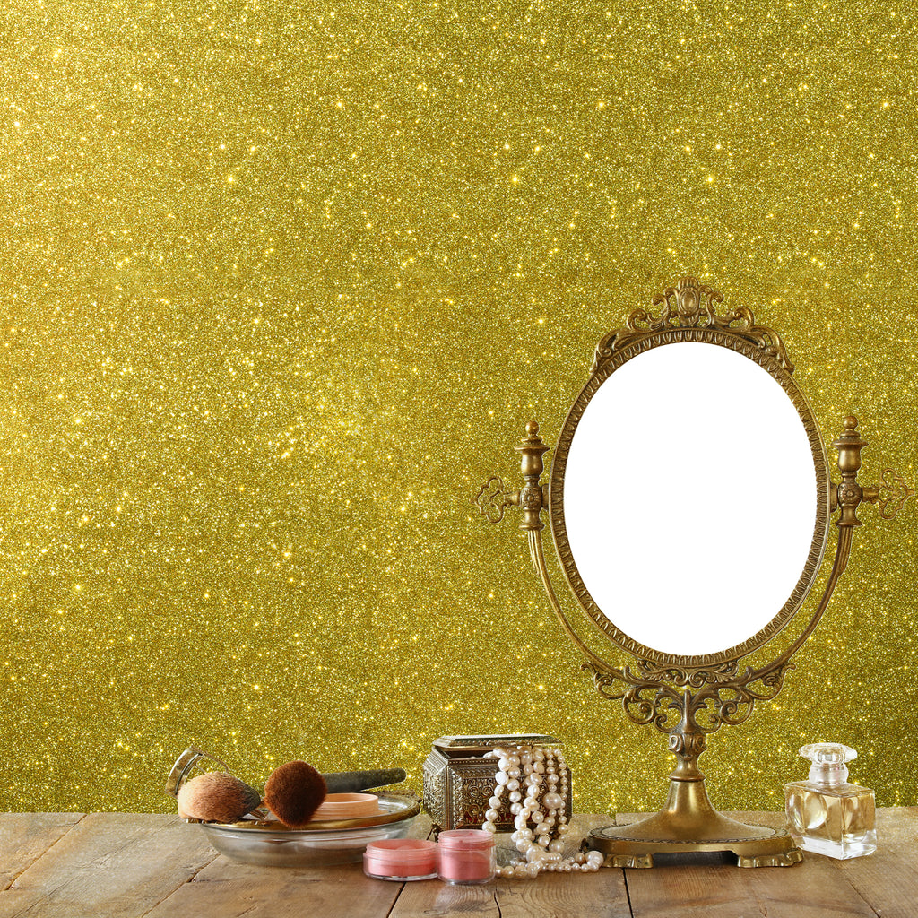 VEELIKE Shimmer Rose Gold Glitter Wallpaper Roll 15.7''x354'' Peel and Stick Sparkle Glitter Contact Paper Decorative for Walls Cabinets Self Adhesive