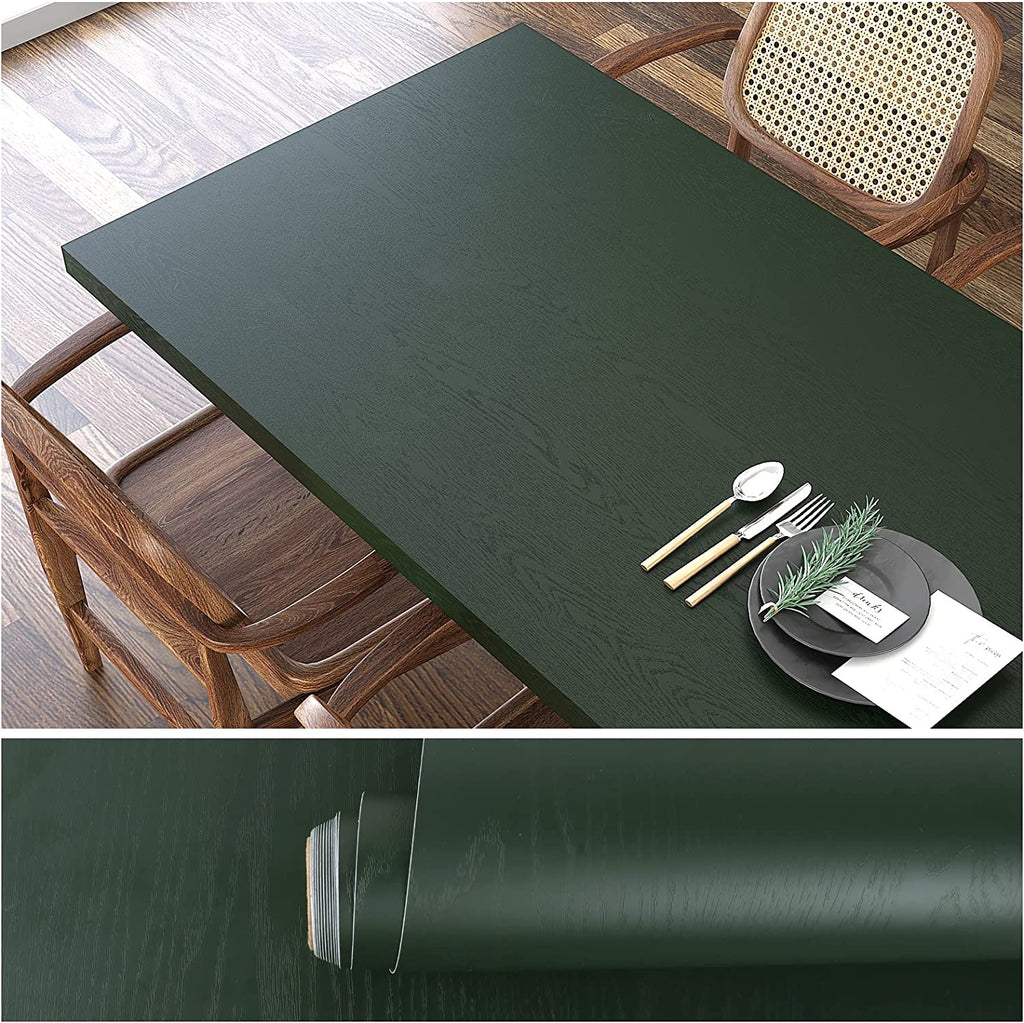 VEELIKE Vintage Dark Green Wood Wallpaper