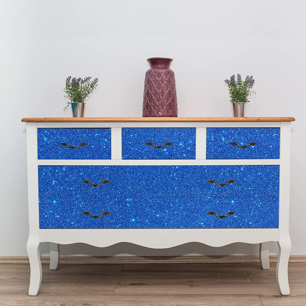 VEELIKE Blue Glitter Contact Paper 15.7''×118'' (40cm×3m)