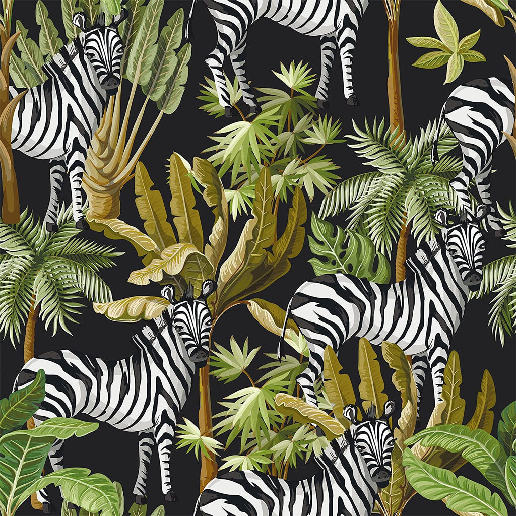 VEELIKE Banana Palm Tree Zebra Wallpaper