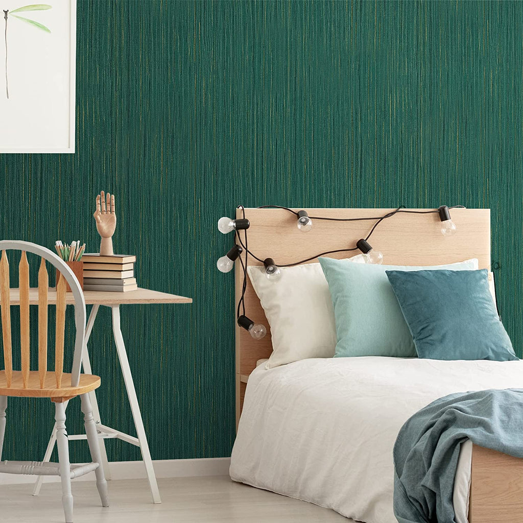 Waverly Green Faux Grasscloth Wallpaper  Astek