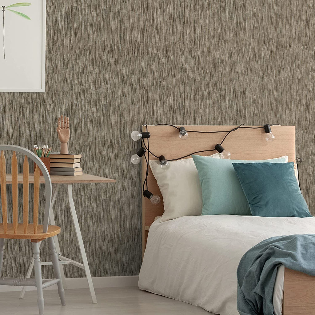 Fine Decor Kofi Faux Grasscloth Wallpaper  Grey 290024913  RénoDépôt