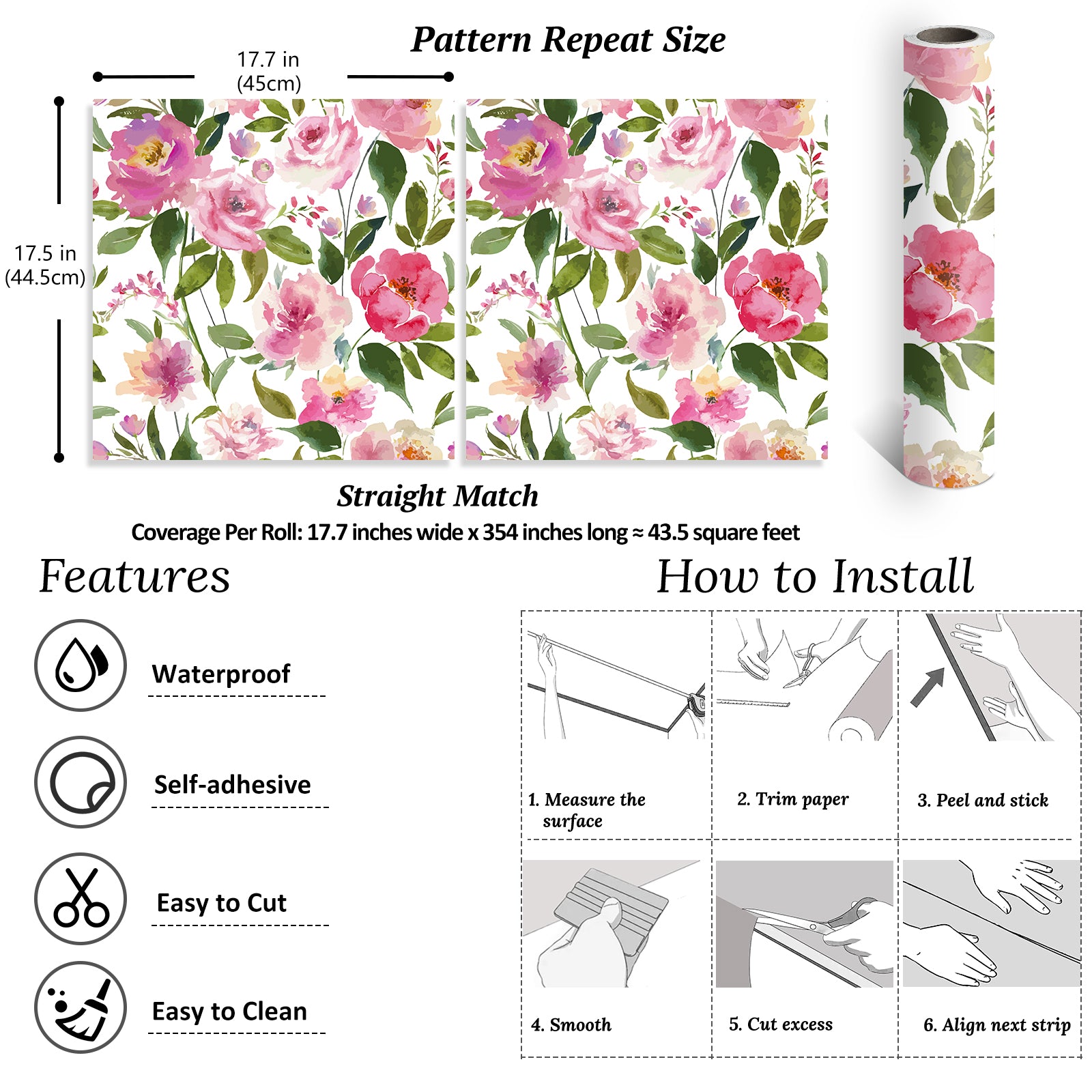 Veelike Watercolor Pink Peonies Floral Wallpaper Veelike