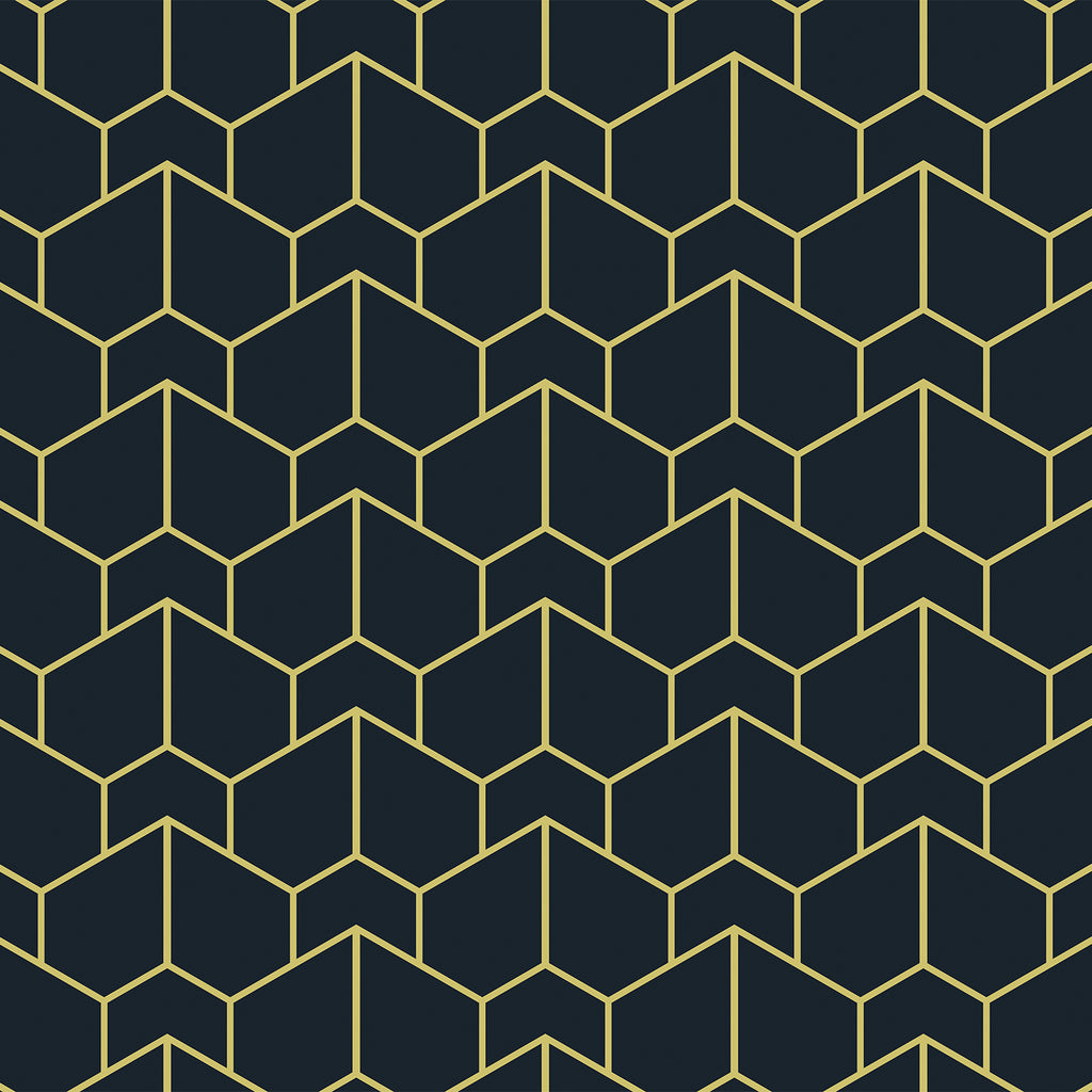 Gold Peel and Stick Modern Wallpaper Geometric Hexagon Contact