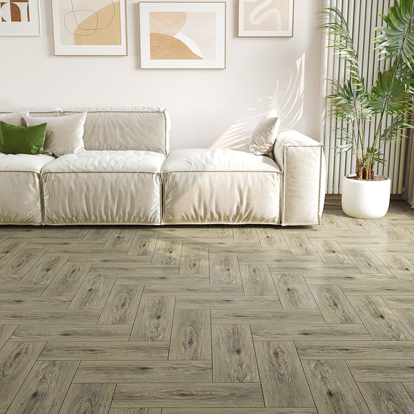 VEELIKE Taupe Vinyl Plank Flooring 6''x36''