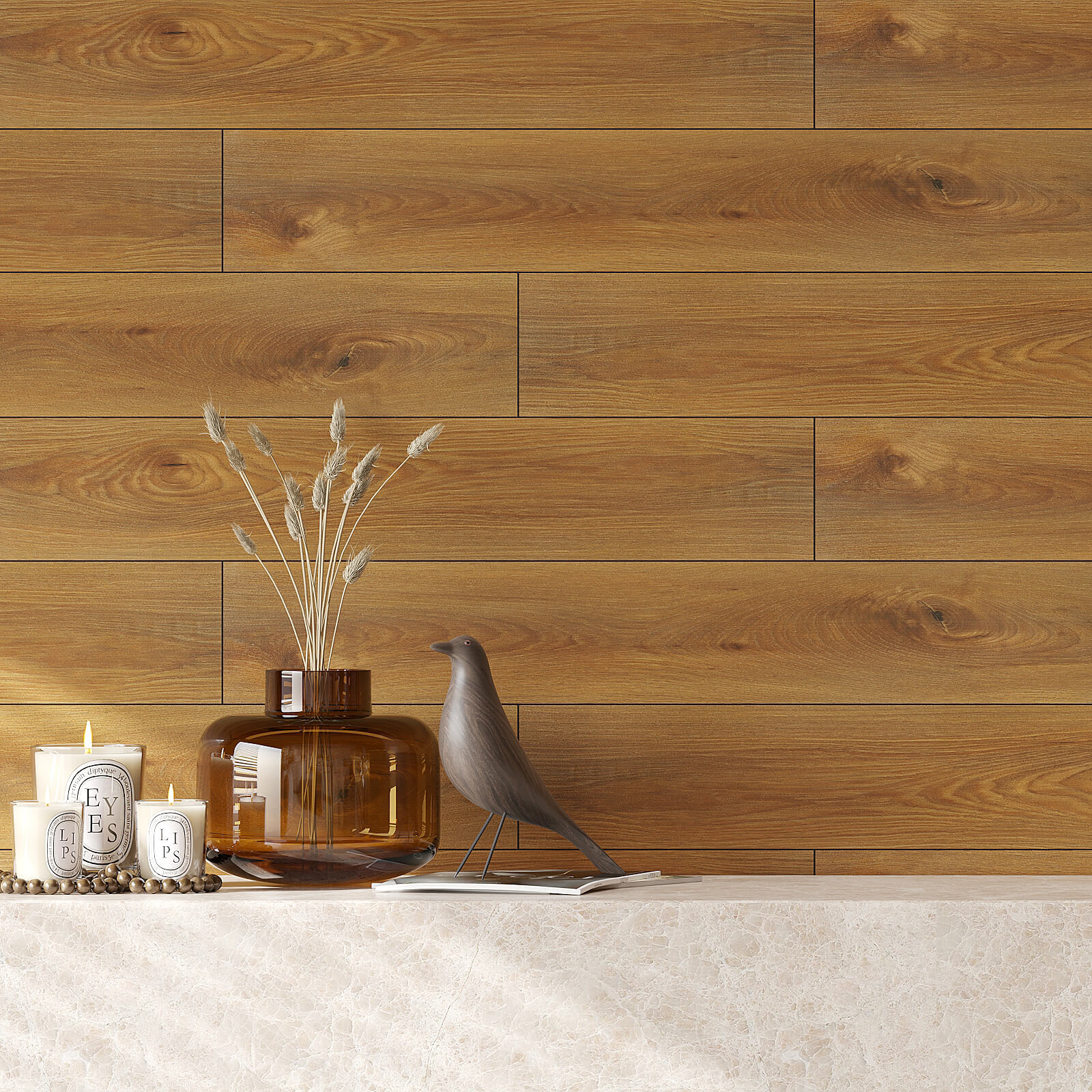 VEELIKE Natural Brown Wood Vinyl Plank Flooring 6''x36'' Veelike